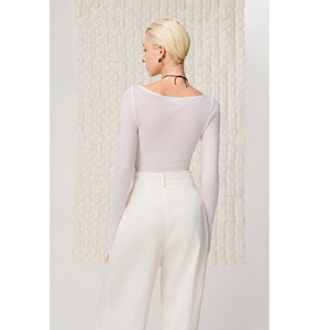 Blusas Elegantes para Mujer, Blusa Elegante con Cuello Barco SCULPT BOATNECK TOP, Blusas y Camisas de Manga Larga para Mujer - Product Image 5