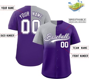 เสื้อเบสบอลสำหรับเด็ก/ผู้ใหญ่ ทรงพอดีตัว ระบายอากาศได้ดี ผลิตจากผ้าตาข่าย พิมพ์ลายแบบ Sublimation ทั่วตัว สีตัดกัน ผลิตตามแบบ OEM สำหรับชุดกีฬา - Product Image 6