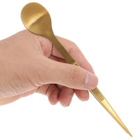Cuillère de dégustation personnalisée à double compartiment, cuillère jet en acier inoxydable haut de gamme avec pince, double fonction, légère, compatible lave-vaisselle