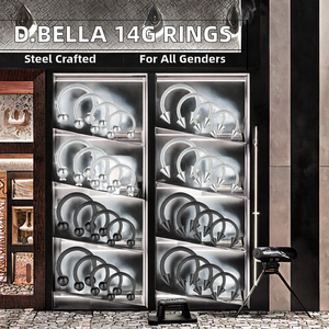 D.Bella 14G Anneaux <span class=keywords><strong>fer</strong></span> à <span class=keywords><strong>cheval</strong></span> en acier chirurgical pour piercing de nez, septum, oreille, sourcil, <span class=keywords><strong>tragus</strong></span>, lèvre, Daith - Product Image 3