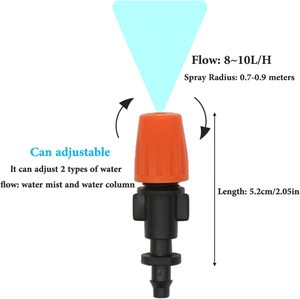 Boquilla de Pulverización de Micro Niebla de Plástico, Emisor de Riego por Goteo Ajustable, Aspersor Atomizador de Baja Presión para Jardín - Product Image 2