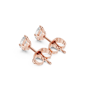 S VIRVADIYA Pendientes de lujo con diamantes ovalados Elara de oro rosa de 14 quilates para mujer - Product Image 3