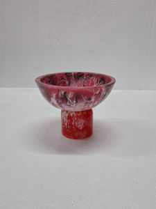 ชามเรซินหมุนสีเหลืองและสีขาวมะนาวสำหรับของตกแต่งบ้านสุดหรูและงานอีเวนต์ดีไซน์ทันสมัยล่าสุดชามหรูหราพร้อมขาตั้ง - Product Image 6