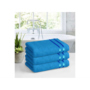 Léger 100% coton brodé à la main durable budget amical doux séchage rapide personnalisé bordure bleue Golf serviette de bain - Product Image 1