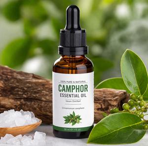 Huile essentielle de camphre 100% pure et naturelle pour l'aromathérapie, le soulagement de la douleur, les soins de la peau, les soins des cheveux, le massage et la diffusion en gros - Product Image 1