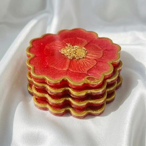 Customize Resin Coaster for Office Desk <b>Scratch</b> Prevention for Home and Office Use Stone Round Shape Coasters - Product Image 2