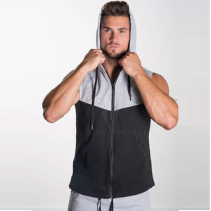 Modern Activewear Sports Men <b>Sleeveless</b> <b>Hoodie</b> Cotton Blended Fabric With Lightweight Design For Daily Activities - Product Image 4