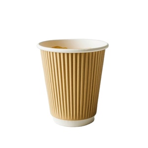 Prix abordable Fabriqué en Inde Plusieurs tailles disponibles Tasse en papier peint ondulation à triple paroi de 12oz pour servir le café du fournisseur - Product Image 1
