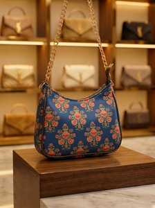 Vintage Geometric Print Zip Closure Lightweight Waterproof Crossbody Shoulder <b>Bag</b> Square Underarm Handbag for Daily Travel - Product Image 1
