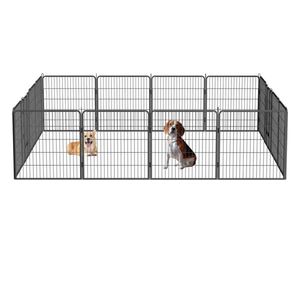Recinto per Cani da Esterno Resistente da 32 Pollici con 16 Pannelli e Porte, Recinzione Temporanea per Animali Domestici per Gioco ed Esercizio - Product Image 1