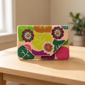 Handmade Beaded Clutch Bag Floral Embroidered <b>Envelope</b> Purse Chain Strap Party Evening Handbag <b>Gift</b> - Product Image 1