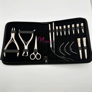 ชุดเครื่องมือสำหรับร้านทำผมห่วงโซ่จมูกคีมตัดขนจมูกเข็มคลิปแบ่งผมชนิด C ห่วงต่อผมและตะขอ - Product Image 1