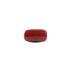 Cabochon ovale en corail rouge synthétique de 9,4 carats, fait main, pierre précieuse en vrac pour bijoux fins - Product Image 2