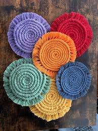 แผ่นรองแก้วมาคราเม่ขายดีอันดับต้นๆ สำหรับตกแต่งโต๊ะ, แผ่นรองแก้วมาคราเม่ผ้าฝ้ายสำหรับตกแต่งโต๊ะบ้าน โต๊ะสำนักงาน จากอินเดีย - Product Image 3