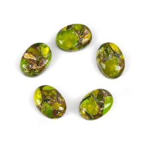Peridoto Verde Natural de Alta Calidad, Corte Ovalado de 10x14mm, Base Plana, Pulido Brillante, Gema Suelta para Joyería - Product Image 1
