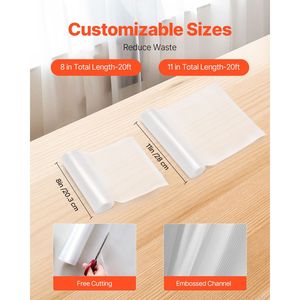 3 Rotoli di Sacchetti Sottovuoto per Alimenti Senza BPA, 11x20ft e 8x20ft, Personalizzabili e Adatti al Congelatore - Product Image 5