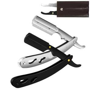 Professional Stainless Steel Straight Razor for Men Wooden Handle-Single Blade Barber Razor <b>Kit</b> for Body Face Bikini <b>Shaving</b> - Product Image 1