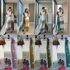 Tenue de fête prête à porter, salwar kameez en faux georgette avec des broderies complexes en fils et des sequins pour femmes, vêtements de fête et ethniques - Product Image 5