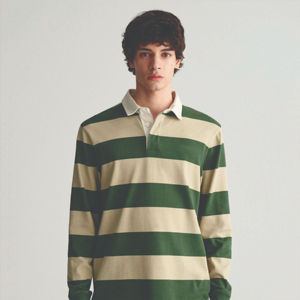 Chemise de rugby en coton rayé brodée sur mesure, meilleur design pour homme, manches longues, polo confortable, vente en gros, haut de rugby personnalisé - Product Image 1