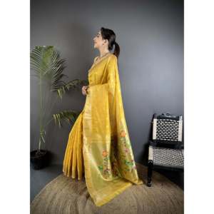 Sari Paithani en tissu épais avec motifs Mina Butti - Accessoires ethniques - Product Image 3