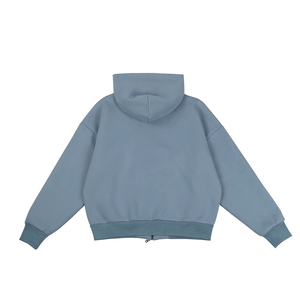 เสื้อฮู้ดซิปคู่ผ้าฟลีซหนานุ่ม 100% ผ้าฝ้าย สำหรับฤดูหนาว แบบขายส่งตามสั่ง - Product Image 2