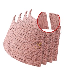 Space Saving Blush Pink Water Hyacinth Christmas Tree Collar 4-Piece <b>Split</b> Woven Xmas Tree Stand Base Ring Wholesale - Product Image 2