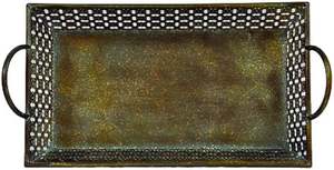 Venta al por mayor de buena calidad rústico acabado hierro metal bandeja cesta - Product Image 2