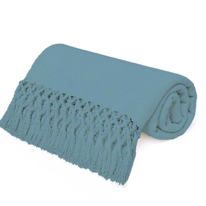 Manta de algodón de estilo moderno para decoración del sofá del hogar, manta de algodón de color sólido personalizada con grandes flecos para fabricantes en India. - Product Image 2