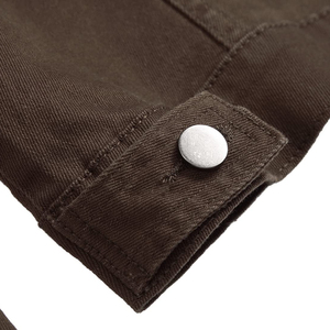Veste en jean unie personnalisée pour homme, style urbain décontracté, coupe-vent, imperméable, grande taille, boutonnée, pour l'hiver - Product Image 5