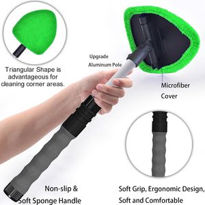 Strumento Estensibile per la Pulizia del Parabrezza Han con 4 Cuscinetti in Microfibra Riutilizzabili e Lavabili, Pulitore per Finestrini Auto - Product Image 4