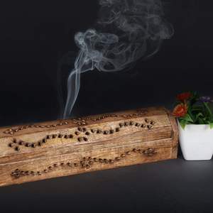 Porte-encens élégant en bois naturel pour aromathérapie, méditation, yoga, parfum d'intérieur, bâtonnets d'encens, plateau décoratif - Product Image 4