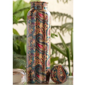 Bouteille d'eau en métal à motif bohème, très vendue, avec couvercle, gourde de voyage portable - Product Image 1