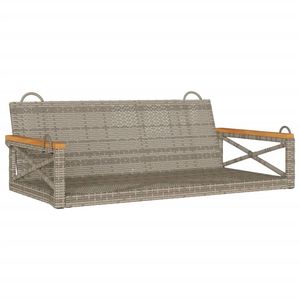 Panca a dondolo da giardino in rattan PE grigio e acciaio verniciato a polvere - Product Image 2