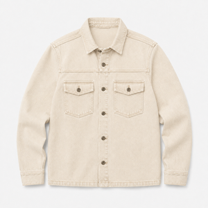 Chemise-veste en jean épais pour homme, style streetwear décontracté, veste de superposition en coton délavé, personnalisable, vente en gros, OEM, ODM - Product Image 3