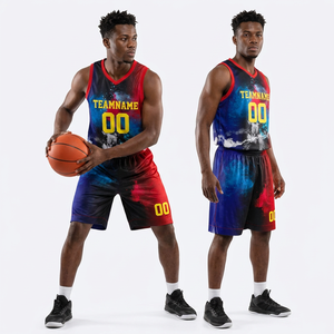 Camiseta de Baloncesto Sublimada Personalizada, Negra y Roja, sin Mangas, Cuello en V, de Secado Rápido, Ajuste Atlético, para Adultos, Unisex, con Impresión del Nombre del Equipo - Product Image 3