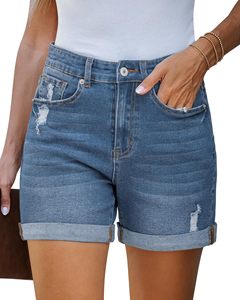 Customizable Women Denim <b>Shorts</b> Plus Size <b>High</b> <b>Waist</b> Casual <b>Jean</b> <b>Shorts</b> with Personalized Labels for Summer Clothing Collections - Product Image 1