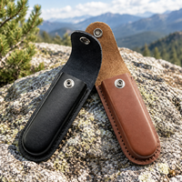 Étui pour couteau pliant, pochette en cuir pour couteaux pliants, étui de transport pour ceinture avec fermeture à pression
