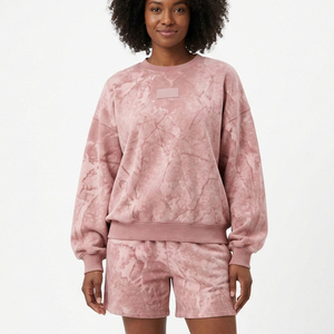 Casual Two Piece <b>Women</b> Brown Camouflage <b>Long</b> Sleeve Crew Neck Sweatshirt And <b>Shorts</b> Set Casual Two Piece Outfit - Product Image 6