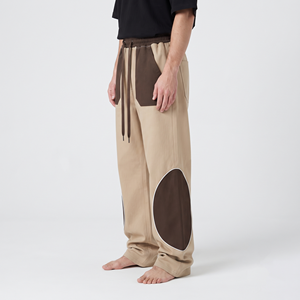 Casual <b>Men's</b> Two Tone Color Block Sweatpants Heavyweight Cotton Wide Leg <b>Baggy</b> Straight Leg Winter <b>Trousers</b> - Product Image 2