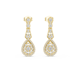 SERAPHINA DROP LAB GROWN DIAMOND STUDS SET IN 18KT YELLOW GOLD <b>FOR</b> WOMEN'S ENGAGEMENT WEDDING VALENTINE <b>GIFT</b> EVENT EVERYDAY WEAR - Product Image 1