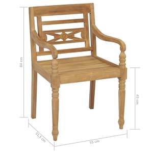 Set di 4 Sedie da Giardino Batavia in Teak Naturale - Product Image 6