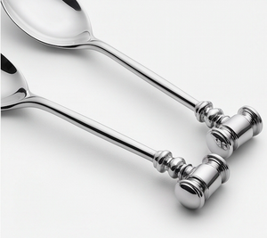 Cuchara de cóctel con diseño único de martillo de juez, acabado plateado, elegante, de acero inoxidable pulido a espejo, para fiestas y restaurantes. - Product Image 2
