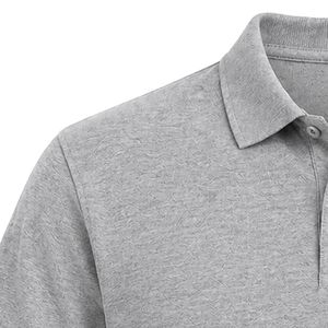 Heather Gray Short Sleeve Polo <b>Shirt</b> with Jack & Jill Crest Patch Embroidered on Chest Plain Back Collared Button Front Casual - Product Image 4