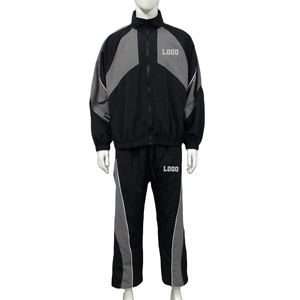 Mens Racing Style Windbreaker Tracksuit Zip Up Color Block Nylon Jacket <b>Pants</b> Custom Logos Private Label Clothing Suppliers Bulk - Product Image 1