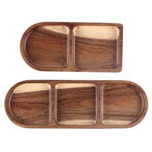 Bandeja de Servir de Madera, Forma Ovalada, Plato Grande de Acacia, Bandejas Decorativas Ecológicas, Aptas para Lavavajillas, Suministros para Restaurantes - Product Image 4