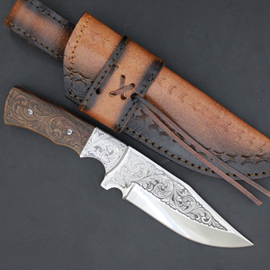 Wholesale OEM Customizable Engraving Steel Fixed Blade Hunting Knife Engraved Knives With Custom color & size - Product Image 6
