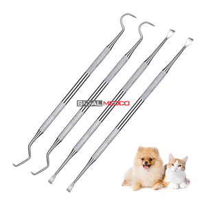 Dog Dental <b>Tools</b> Pet <b>Tooth</b> Scaler 4pcs Manual Stainless Steel Double Headed Ergonomic <b>Teeth</b> <b>Cleaning</b> <b>Tool</b> Tartar Plaque Remover - Product Image 1