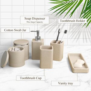 Luxury vanity <b>set</b> bathroom sink organizer marble toothbrush cup <b>soap</b> lotion dispenser bathroom tray organizer modern vanity - Product Image 4