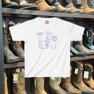 Wholesale Crop Short T-Shirt Cute Cowboy Accessories Design Women's Tee for Girls Custom Logo Printed Summer Y2K - Product Image 6