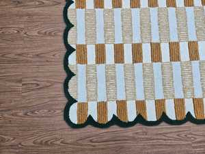 Contemporary Handmade Grey Wool Rug Modern Geometric High-Low Carved <b>Carpet</b> Custom Hand Loom for Living Room Bedroom Use Picnic - Product Image 2